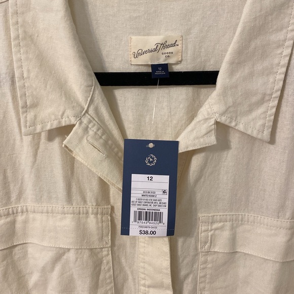 ✨NWT✨ women’s short sleeve linen boliersuit  UNIVERSAL THREADS sz 12 - Picture 6 of 7